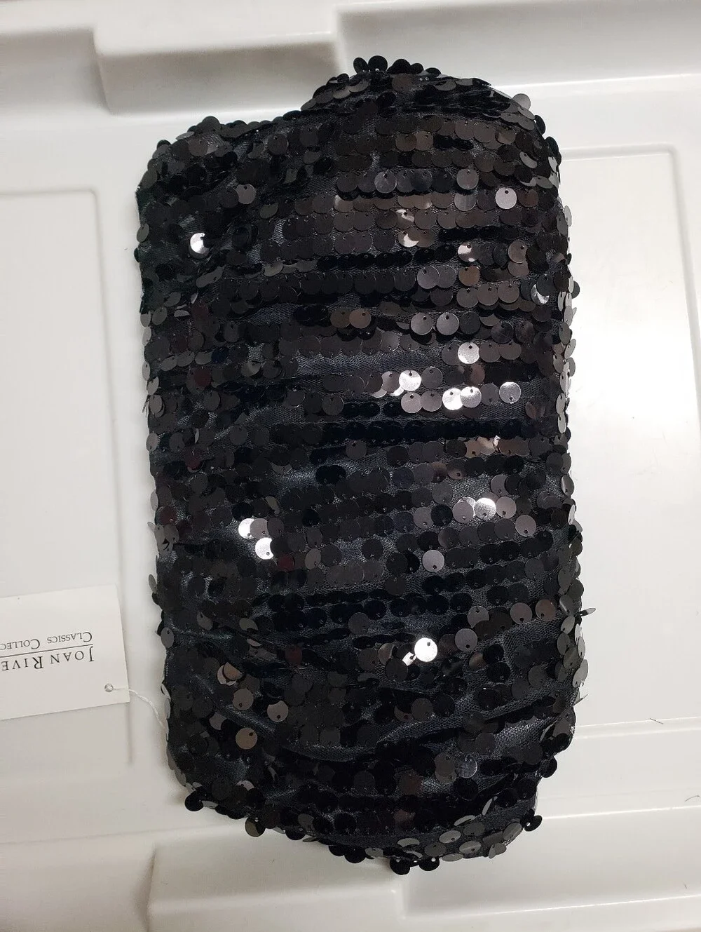 Joan Rivers Black Sequin Evening Clutch